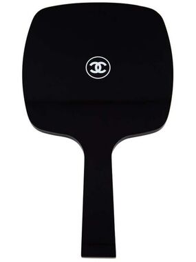 CHANEL Black Hand Mirror CC Logo